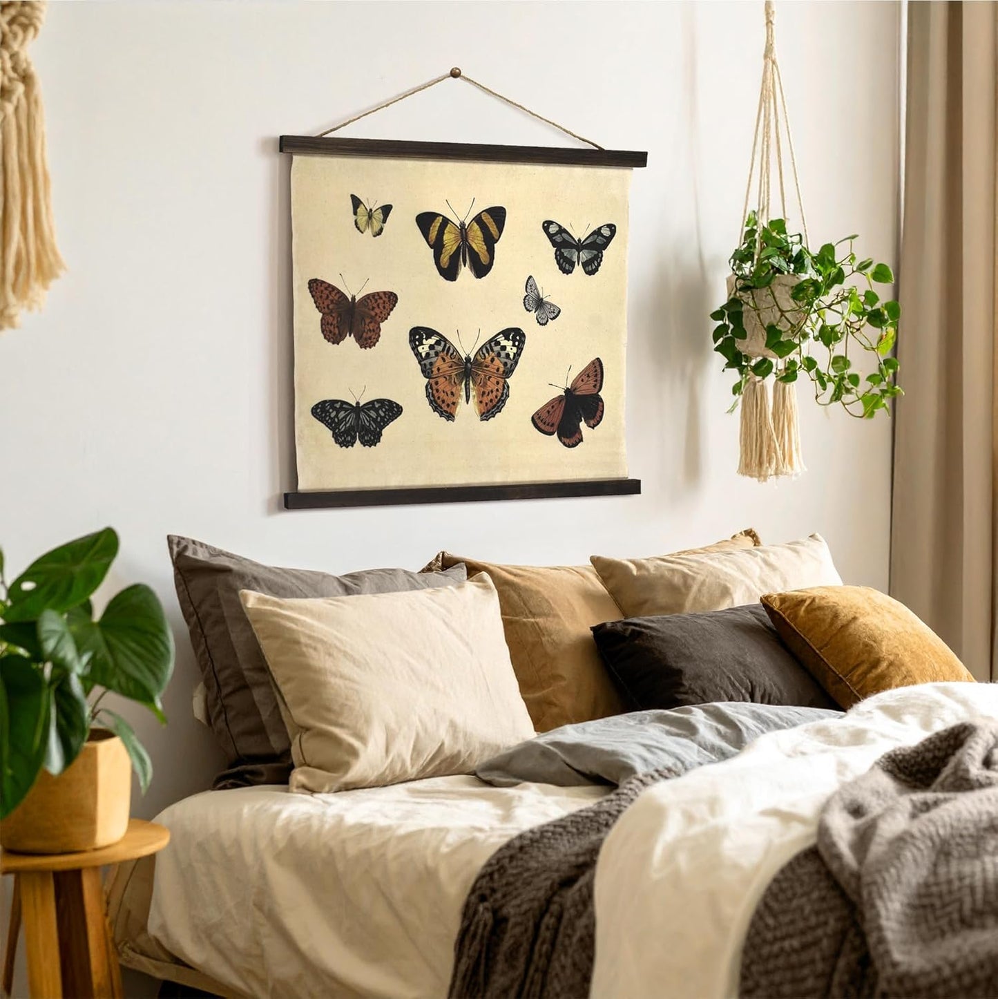 American Art Decor Butterflies Collage Tapestry Wall Art - Monarchs & Fritillaries by Heather Myers