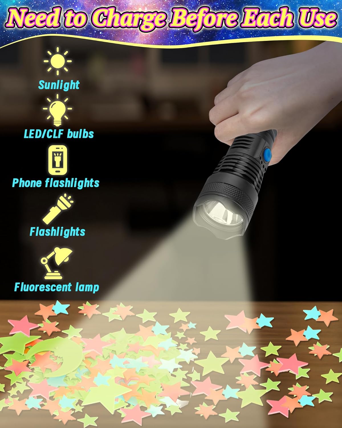 201 Pcs Glow in The Dark Stars Stickers for Ceiling, Multicolor Toddler Wall Room Decor Gifts, Luminous 3D Glowing Stars Stocking Stuffers for Kids Boys Girls