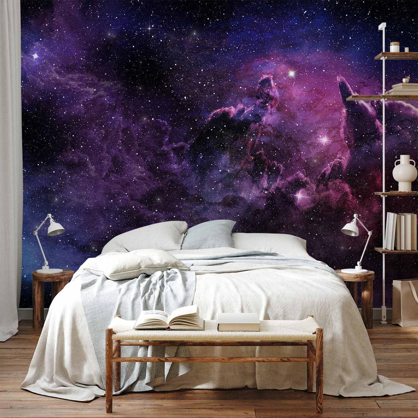 artgeist Wall Mural Cosmos Galaxy 116x83 in - Peel and Stick Self-Adhesive Wallpaper Removable Large Sticker Foil Wall Decor Print Picture Image Design a-C-0022-a-a
