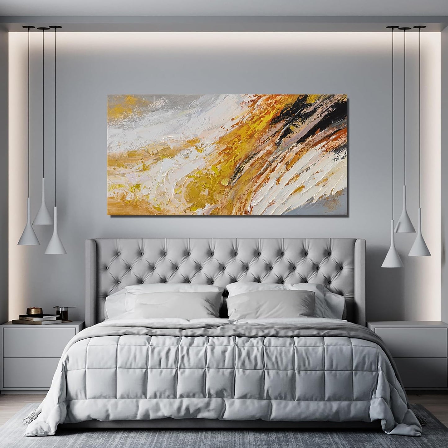 AIXMGSJS Canvas Wall Art Decor Wall Art Pictures for Living Room Canvas Art Wall Decor Black and White Abstract Wall Art Prints Modern Gold Wall Art Artwork for Walls Home Office Decor 20" X 40"