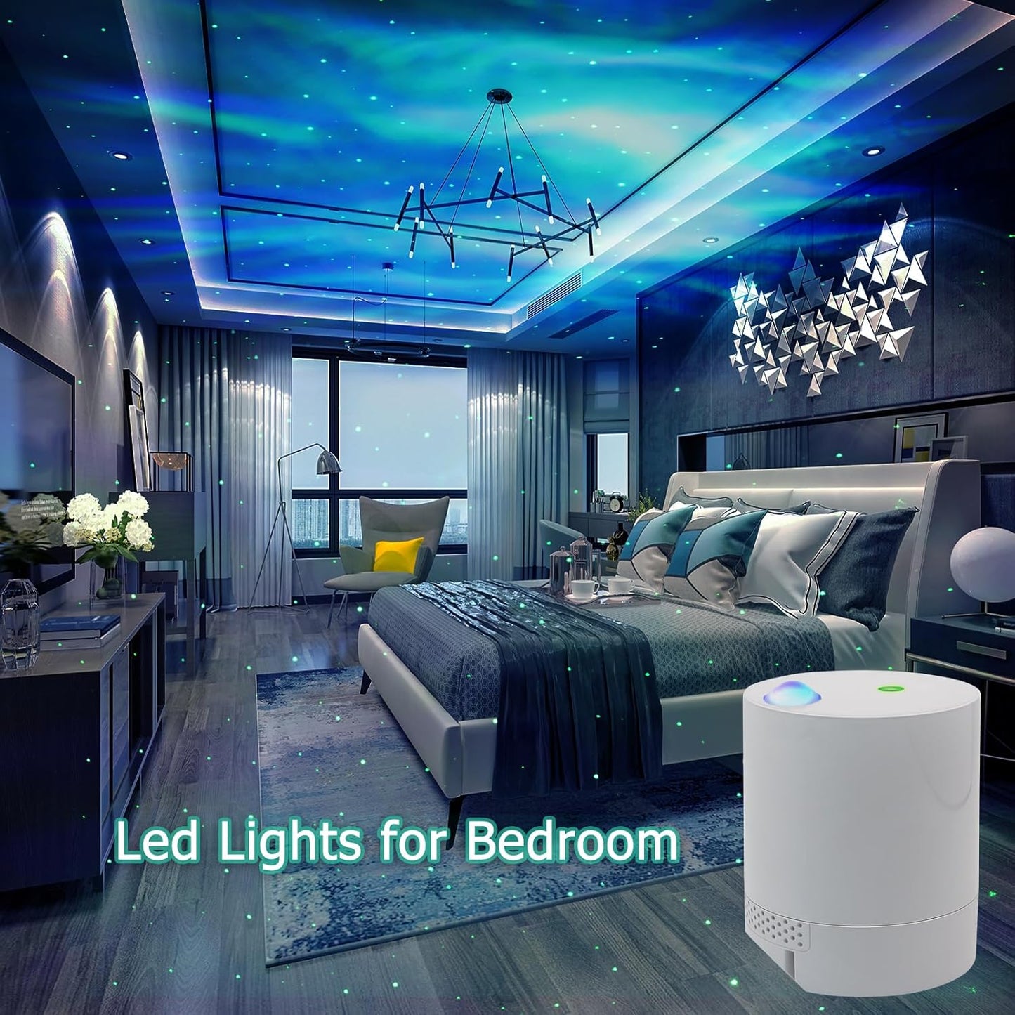 Galaxy Projector Star Projector, Northern Lights Projector with Remote Control, Adjustable Color, Brightness and Movement Speed, Night Light Projector for Adults, Bedroom, Living Room