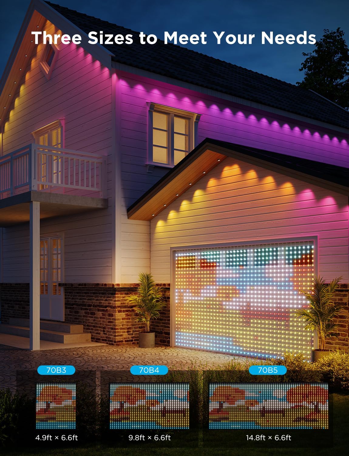 Govee Curtain Lights 2, Smart LED Curtain Light with DIY GIF AIGC, 1040 LEDs, RGBIC Color Changing Christmas Lights for Holiday Bedroom Window Dynamic Decor, Outdoor IP65 Waterproof, 9.8×6.6ft