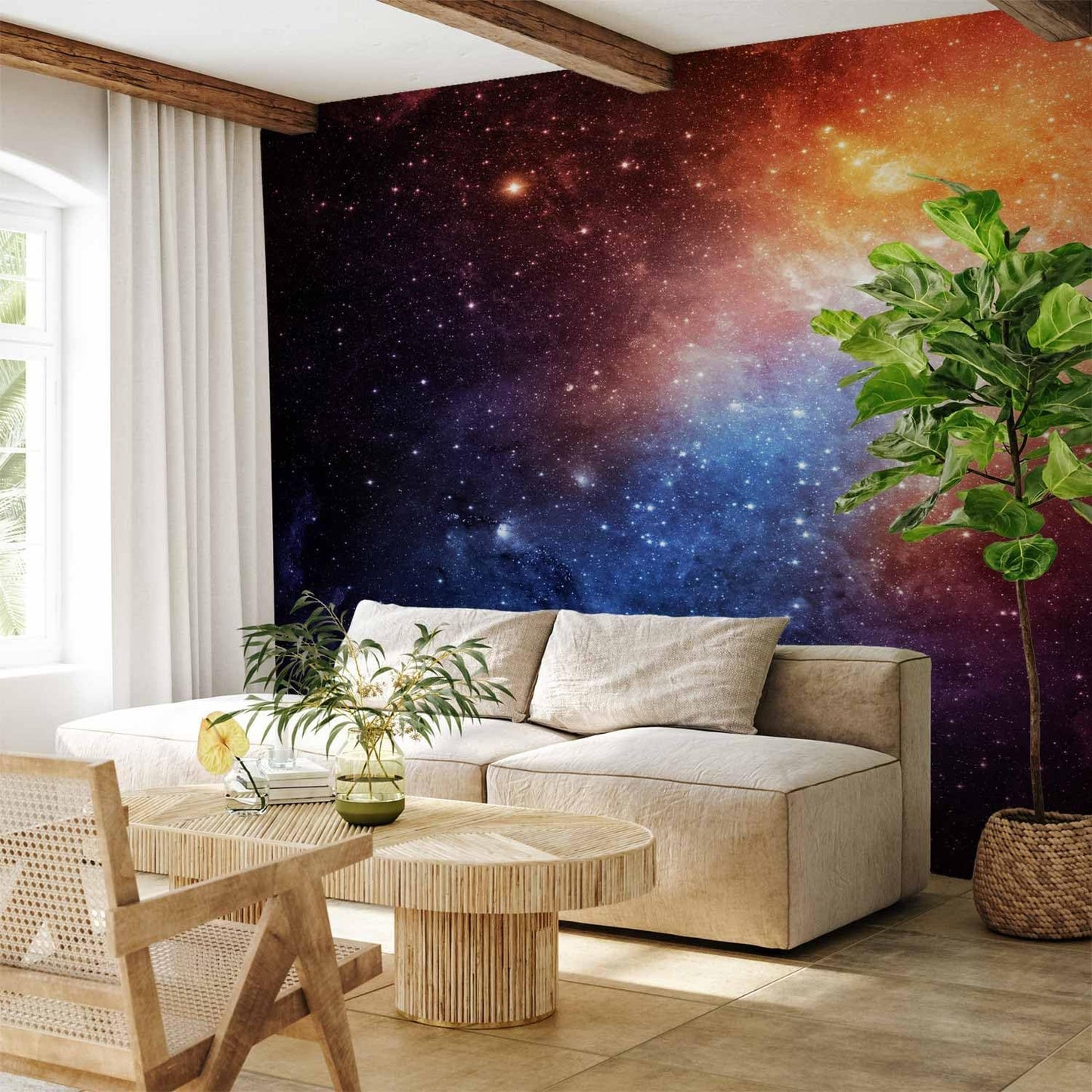 artgeist Wall Mural Cosmos Galaxy 135x101 in - Peel and Stick Self-Adhesive Wallpaper Removable Large Sticker Foil Wall Decor Print Picture Image Design f-B-0057-a-a