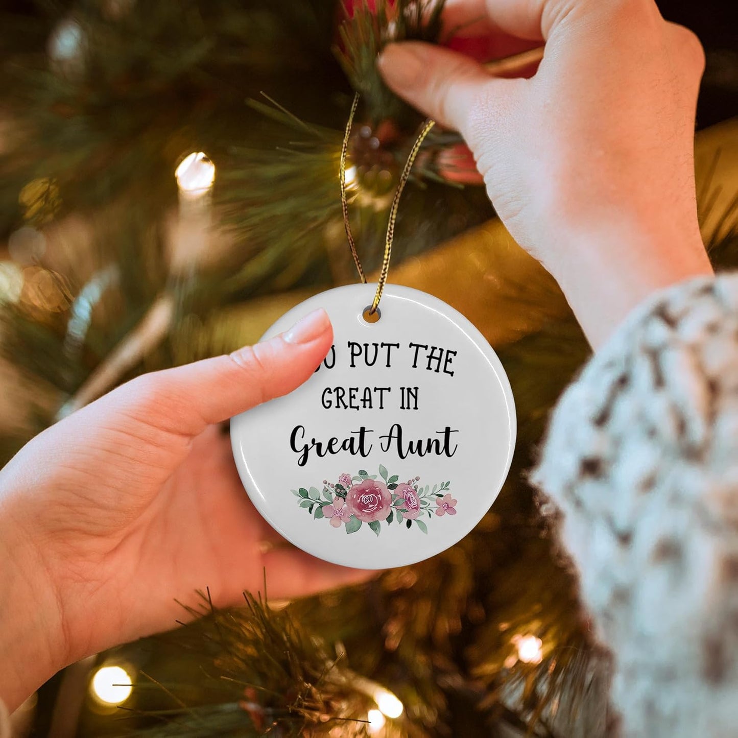 Great Aunt Ceramic Christmas Ornaments, Great Aunt Gifts Baby Announcement Gifts Christmas Tree Decorations Ornaments, Pregnancy Announcement Gift Hanging Decor