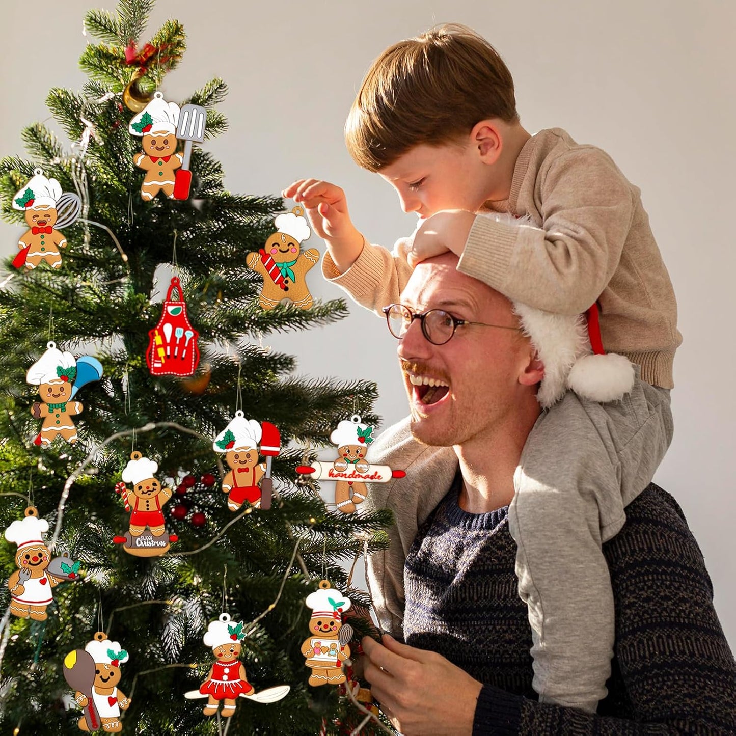 24pcs Gingerbread Christmas Decoration for Tree - Cooking Gingerbread Man Ornaments Christmas Hanging Decor for Christmas Tree Home Kitchen Decor Party Supplies