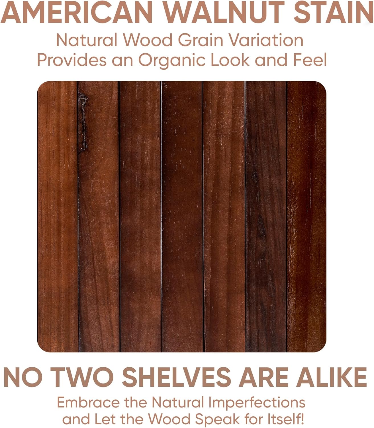 Homeforia 48 inch Walnut Floating Shelf, High End Solid Real Wood Large 48inch Floating Shelves for Wall, Dark Brown 48 inches Long Floating Shelves, Heavy Duty Bracket, 48 X 6.5 X 1.75 inch, Set of 2