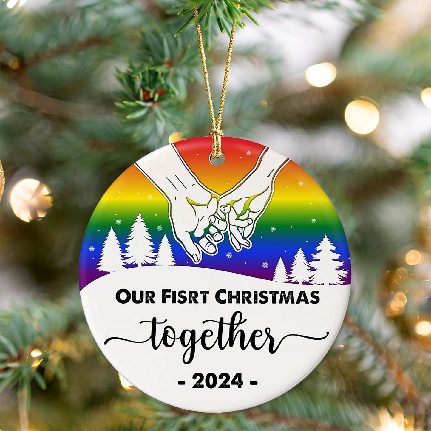LGBT Ornaments Christmas 2024 - Our First LGBT Ornament, Christmas Together Gift, 1st Xmas Together Keepsake Ornament 2024