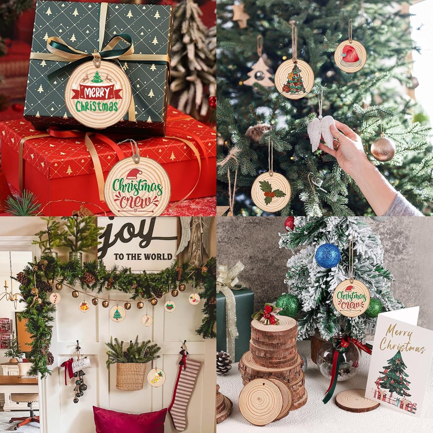 36 Pack Nature Wood Slices for Crafts,2.8-3.1In Unfinished Natural Wood Rounds.Wood Circles Predrilled with Hole and 20m Rope for Wooden Craft Supplies,Painting,Christmas Ornaments,DIY Gifts