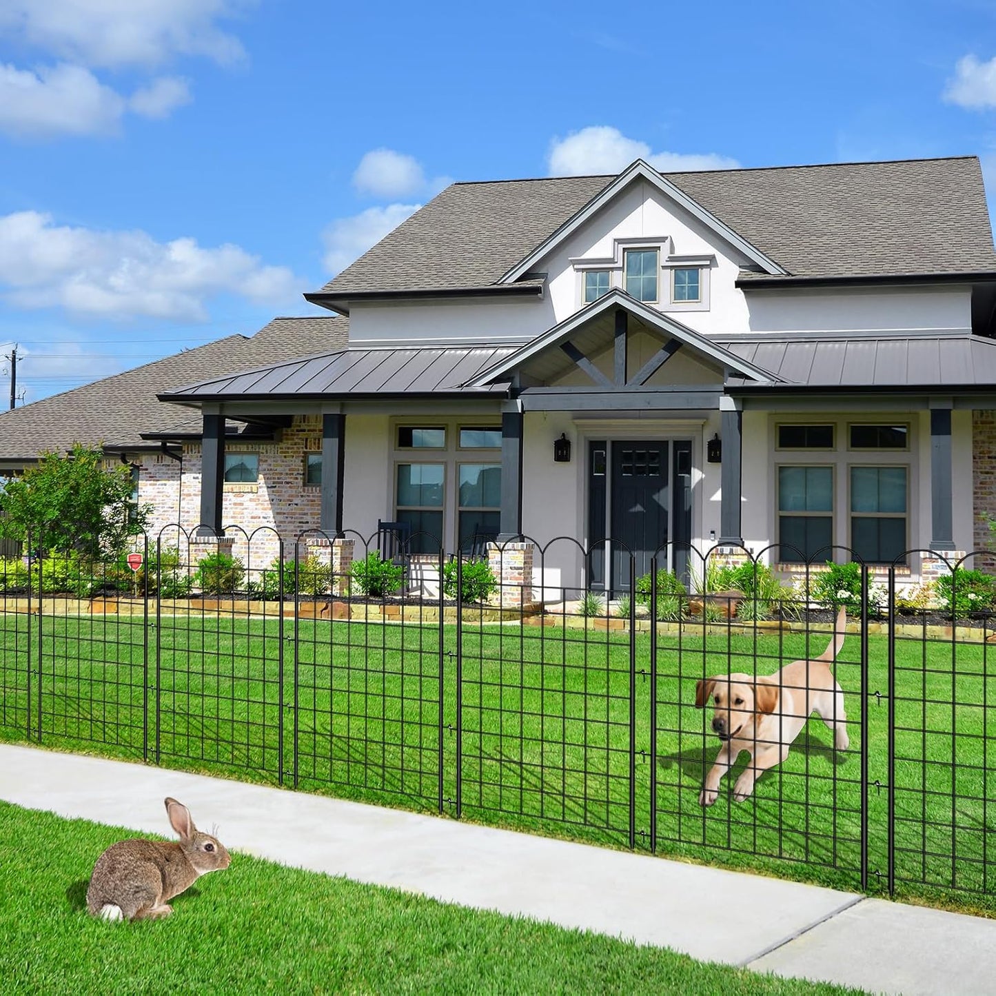 12 Panels Tall Decorative Garden Fence, 40 in(H) X 26 ft(L) No Dig Garden Dog Fence Animal Barrier, Rustproof Metal Wire Panel Border Fencing for Yard, Flower Vegetable Bed, Patio and Outdoor Decor