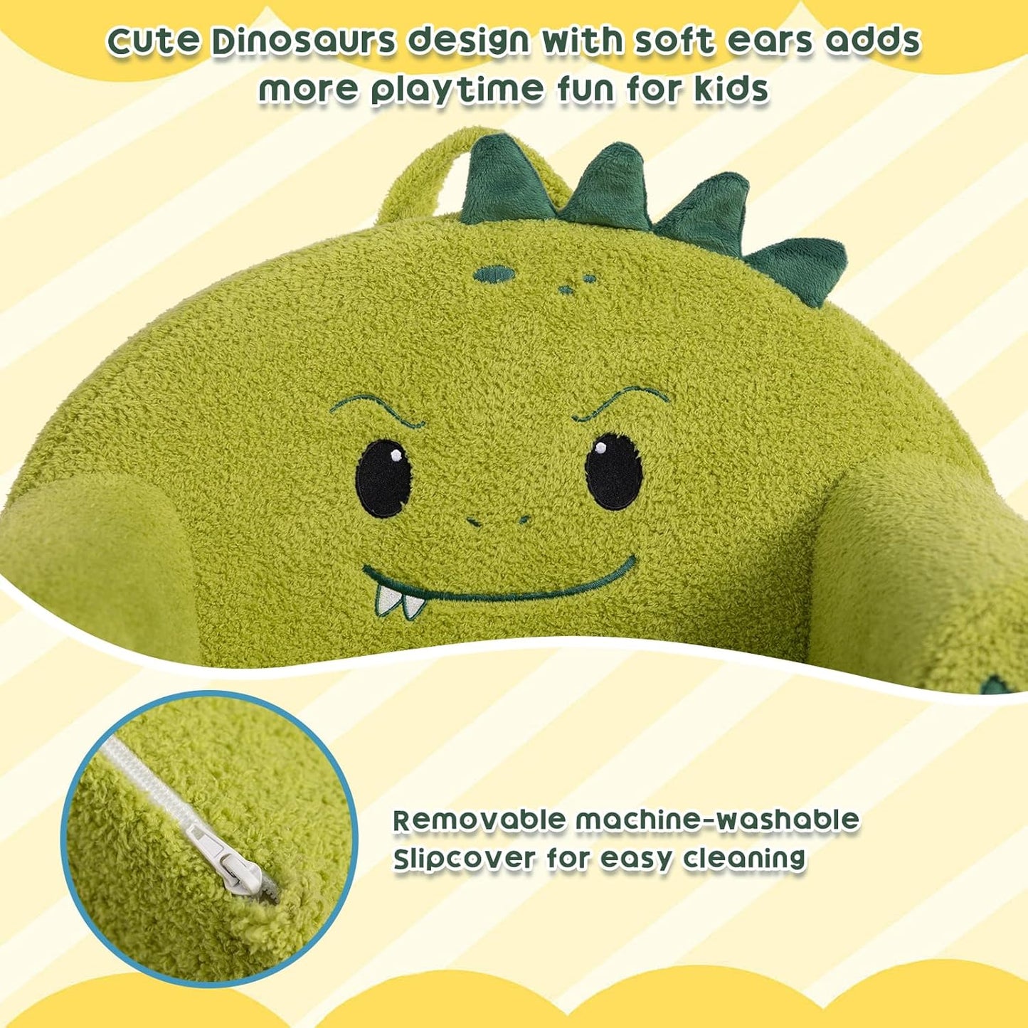 ALIMORDEN Animal Series Kid's Chair, Ultra-Soft Comfy Foam Filled Toddler Sofa Chair, Cute Animal-Shaped Design Toddler Couch, Lightweight Birthday for Baby Boys & Girls (Dinosaur)