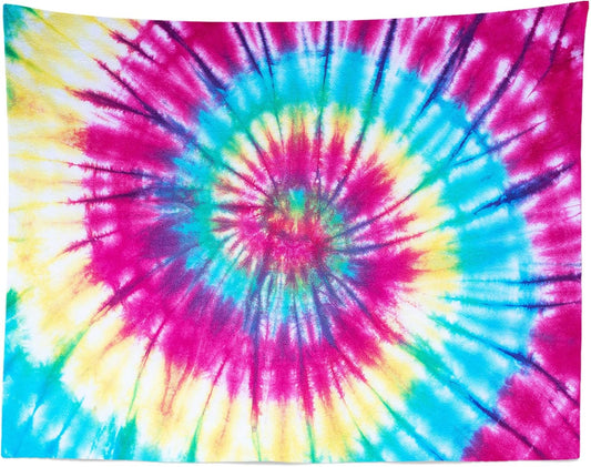 BELECO Tie Dye Tapestry Wall Hanging Fabric 60x50 Inch Colorful Spiral Tie Dye Tapestry Hippi 60s Themed Party Decorations Rainbow Tapestry Art Wall Decor for Bedroom Aesthetic Living Room Dorm