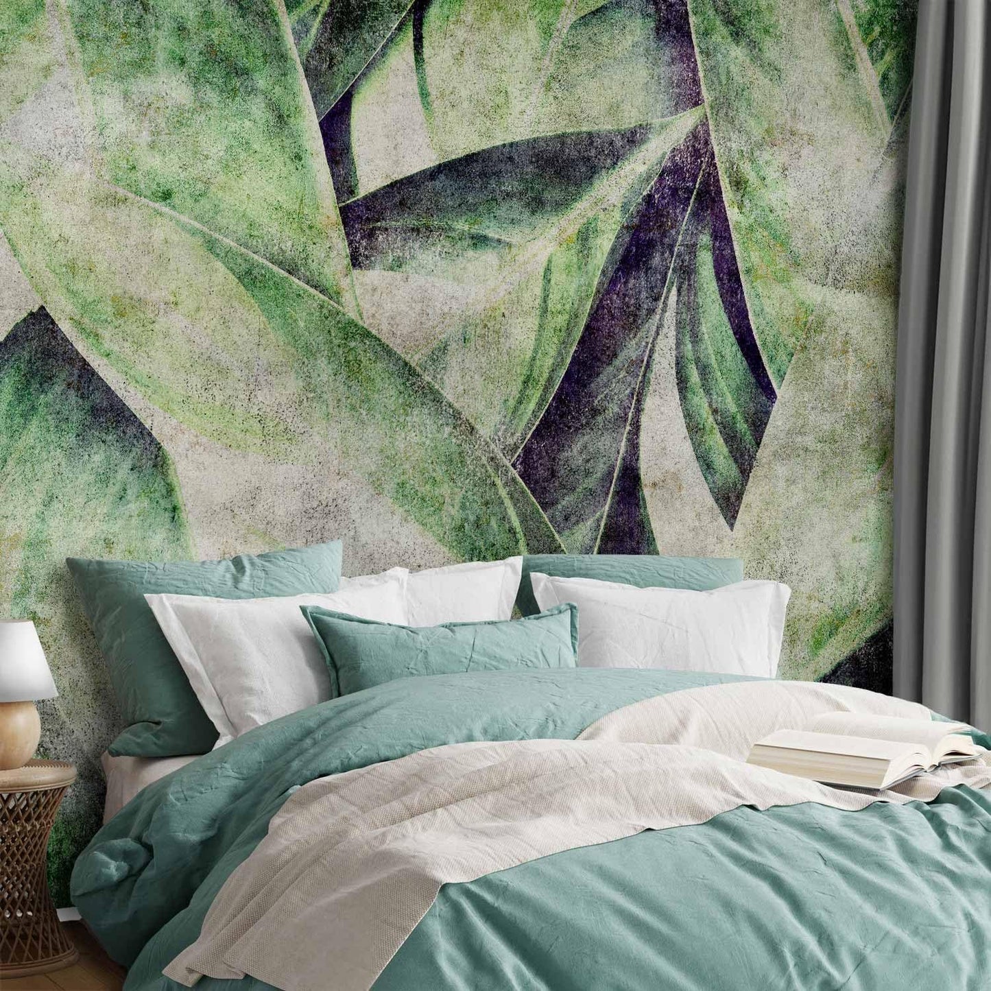 artgeist Premium Wall Mural Tropical Leaves 177x124 in - XXL Non-Woven Wallpaper Fleece Wall Decor Photo Print Picture Image Design Jungle Nature Botanical b-C-0844-a-a