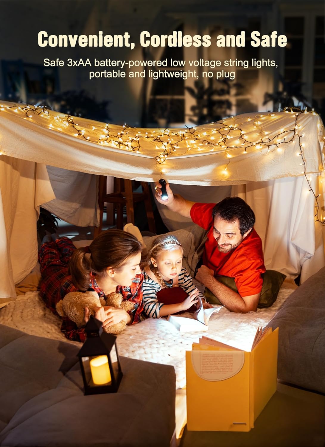 Battery Operated Christmas String Lights, 8ft 20 LED Mini Lights with Timer, Christmas Tree Lights for Indoor Outdoor Bedroom Wedding Party Holiday Xmas Decoration，Warm White（2 Pack）