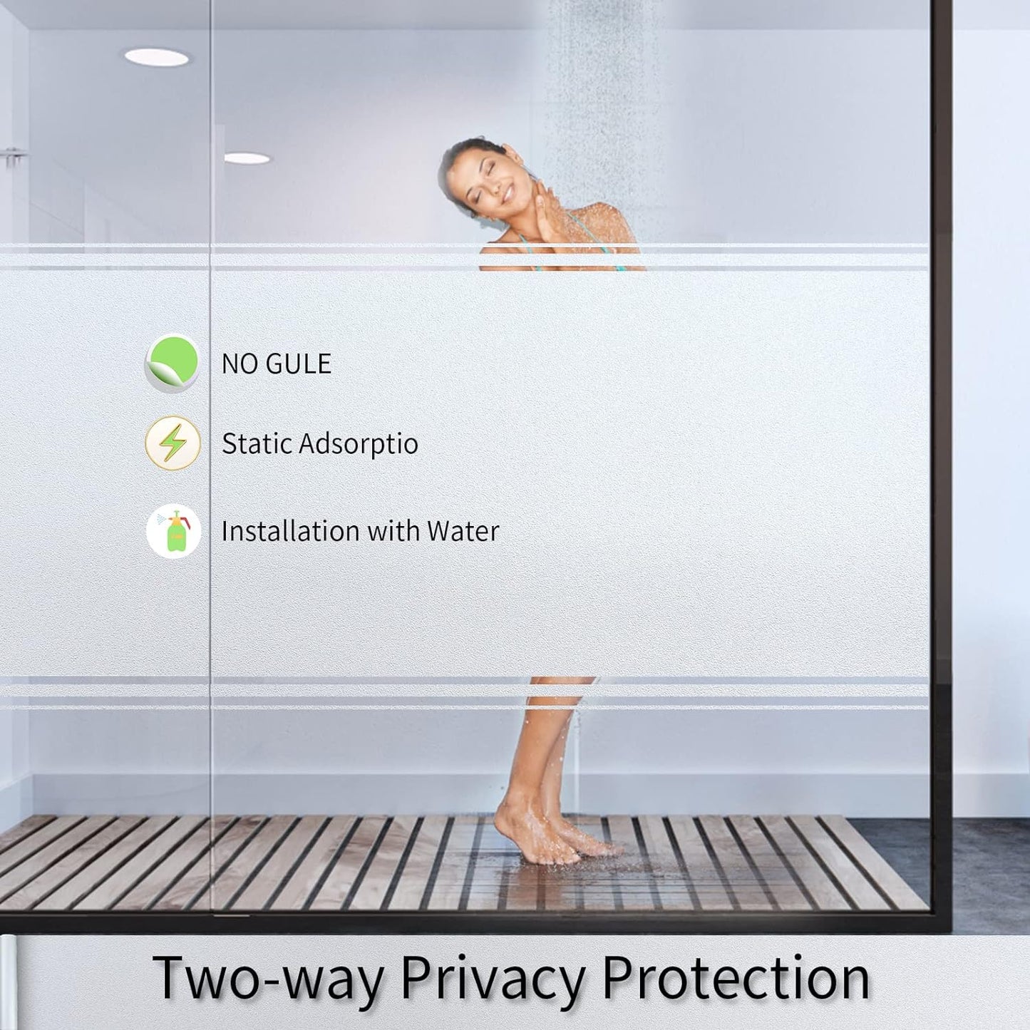 Frosted Glass Window Film with Tools,Reusable Window Privacy Film,Static Clings Window Film Kit for Home Bathroom and Office. (Pure, 35.4Inch×78.7Inch)