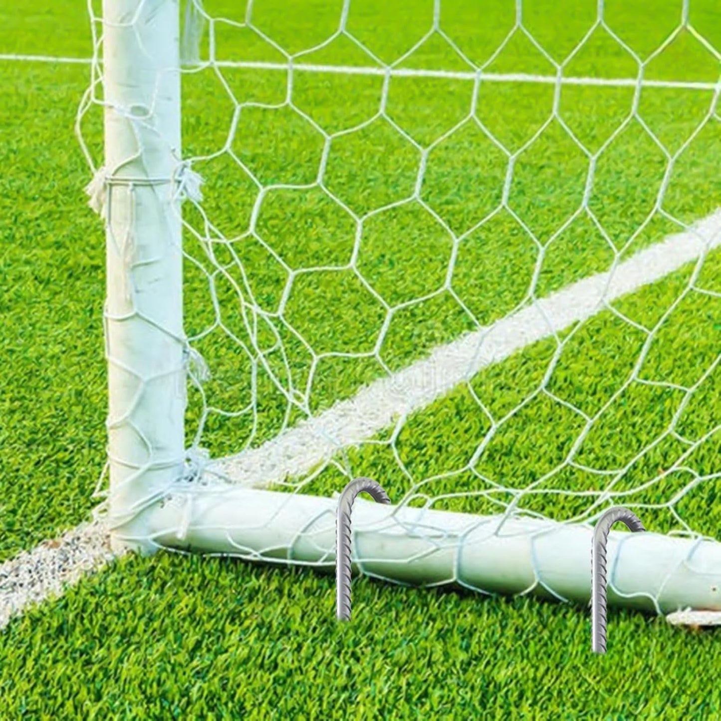 AAGUT 16 Inch Rebar Tent Stakes Heavy Duty 3/8" J Hook Ground Anchors Galvanized Steel Metal Garden Stake Yard Landscape Spikes 8 Pack for Chain Link Fence, Canopy