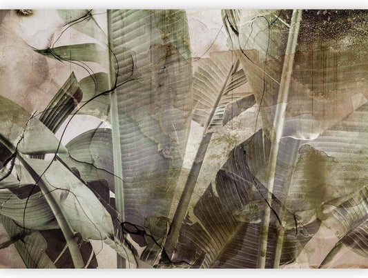 artgeist Wall Mural Tropical Leaves 138x101 in - XXL Non-Woven Wallpaper Fleece Wall Decor Photo Print Picture Image Design Plant Jungle Nature Like Painted b-C-0776-a-a