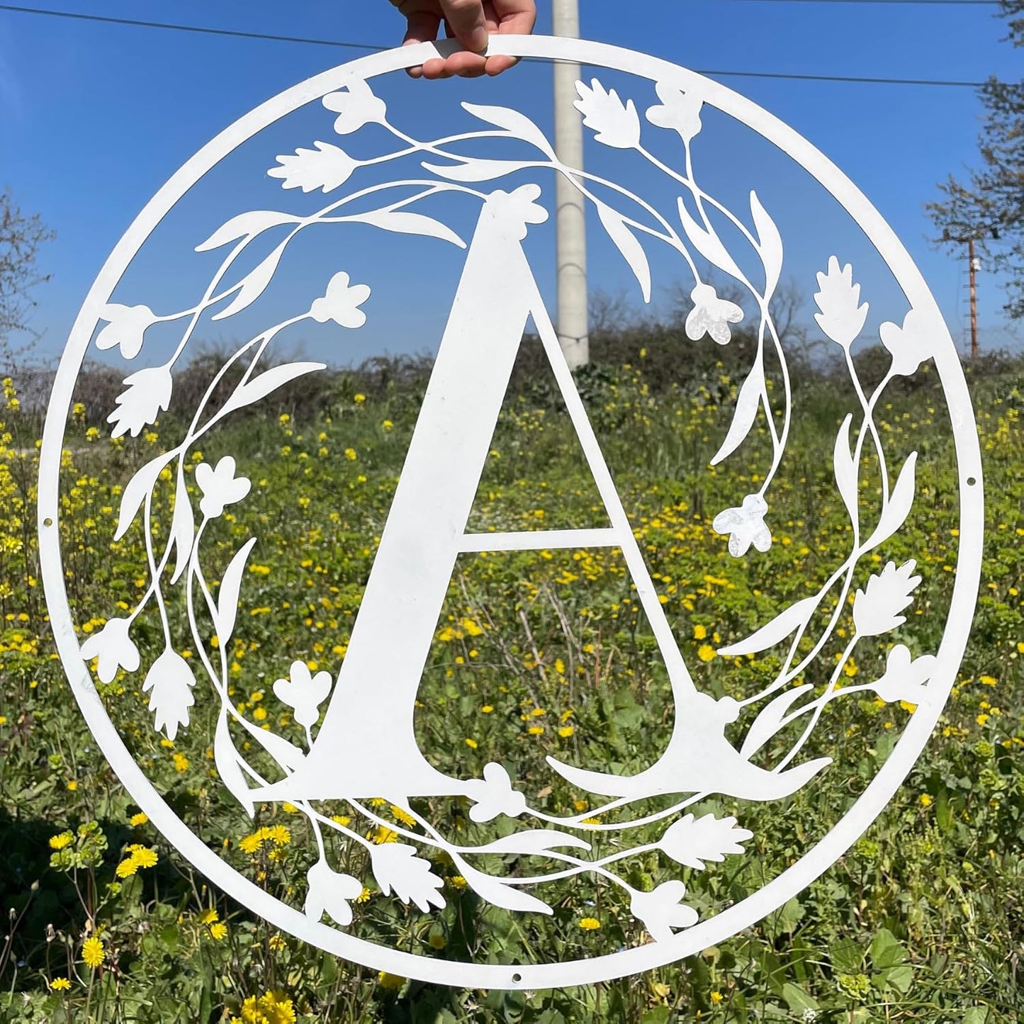 Personalized Metal Name Letter with Vines, Split Letter Monogram Wall Art Decor, Durable Steel Family Last Name, Custom Signs Indoor or Outdoor, Personalized Wedding Gifts, Housewarming Gift