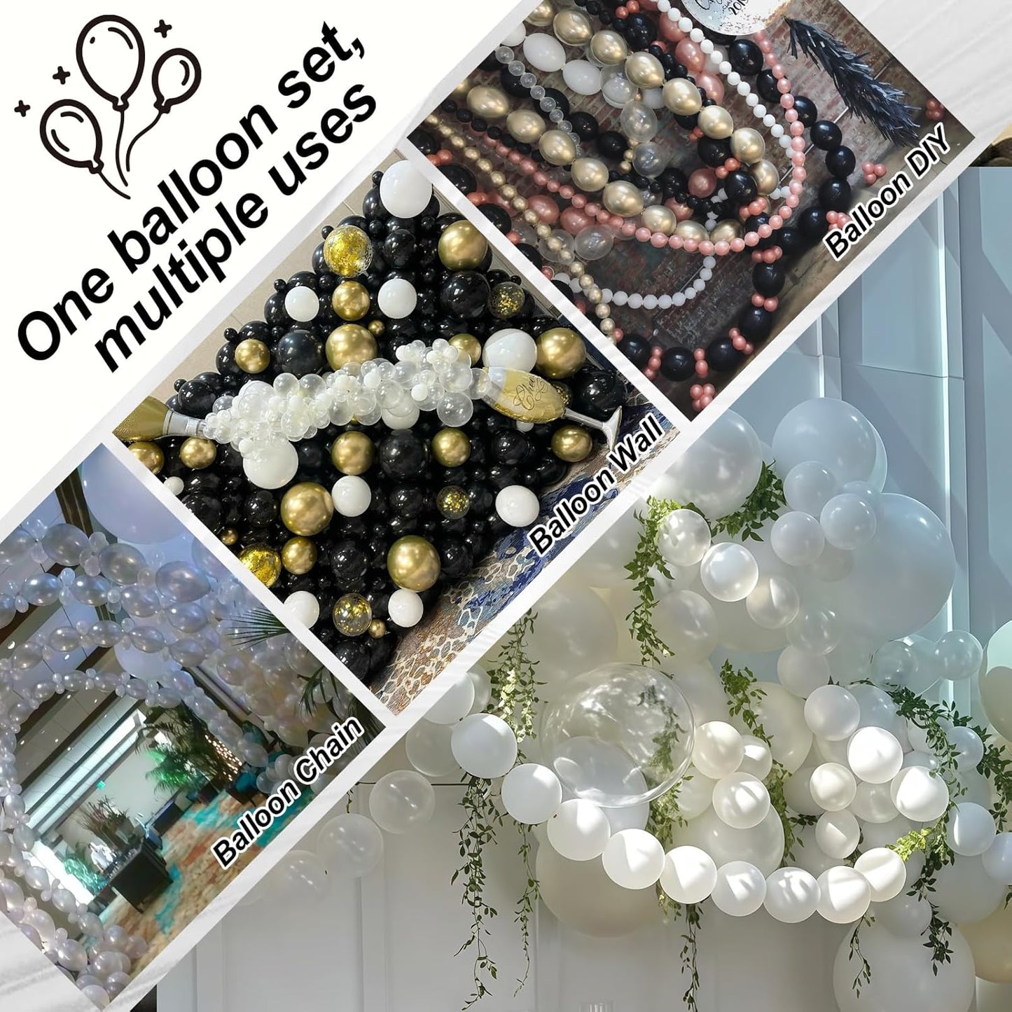 Clear Quick Link Balloons, 100PCS 6 Inch Small Bubble Linking Balloons for Making Balloon Wall Heart Arch, Tails Balloon for Wedding Birthday Baby Shower Engagement Graduation Party Decorations