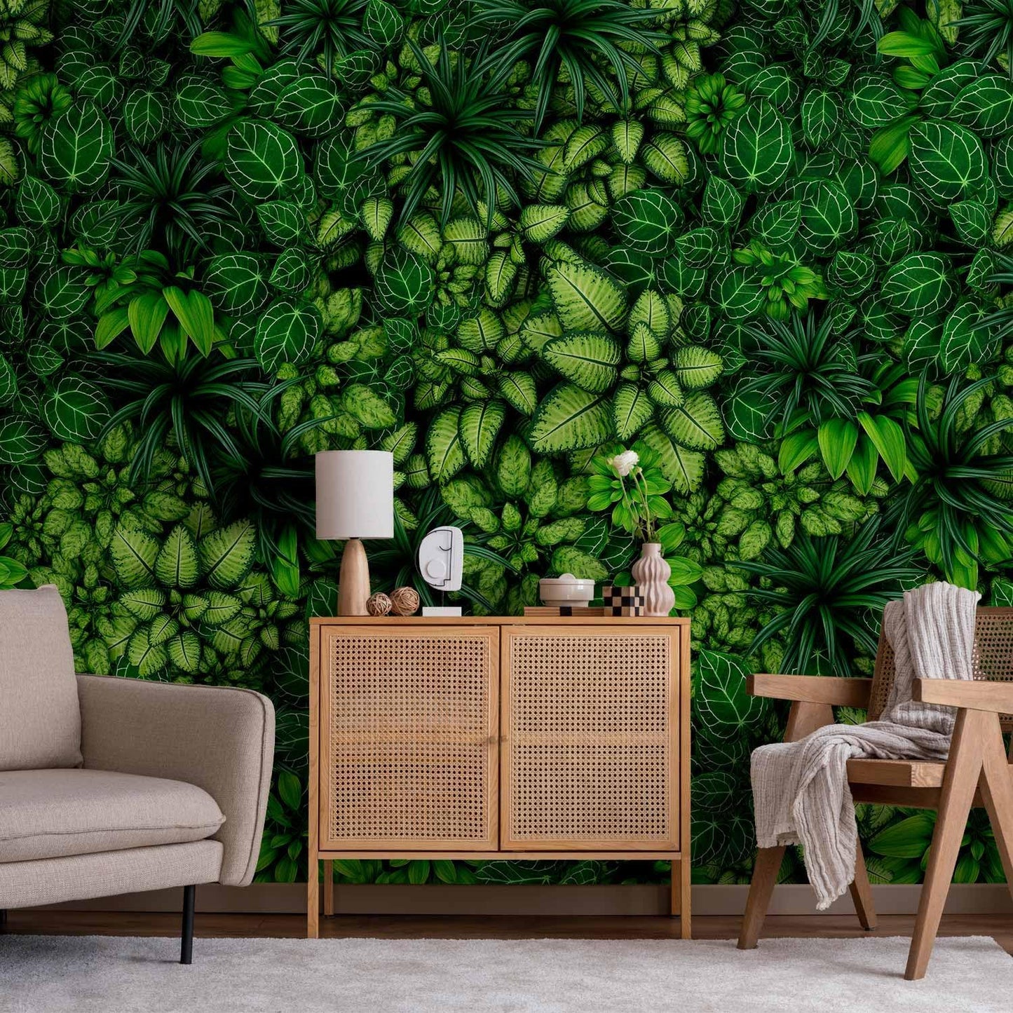 artgeist Premium Wall Mural Plants 138x101 in - XXL Non-Woven Wallpaper Fleece Wall Decor Photo Print Picture Image Design Nature Botanics Tropical Leaves b-B-0601-a-a