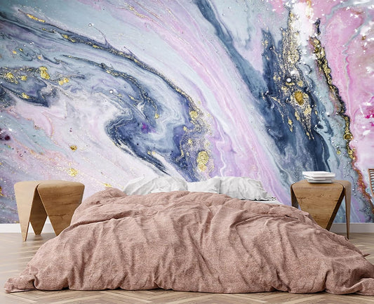 Gilding Marble Pink Wall Mural Wallpaper for Bedroom 103" x 69"
