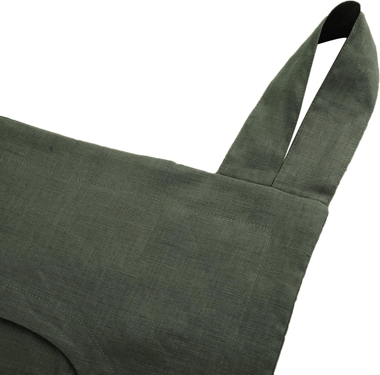 Amazhiyu 100% Linen Door Hanging Laundry Hamper Bag, 19x27 Inches Dusty Green
