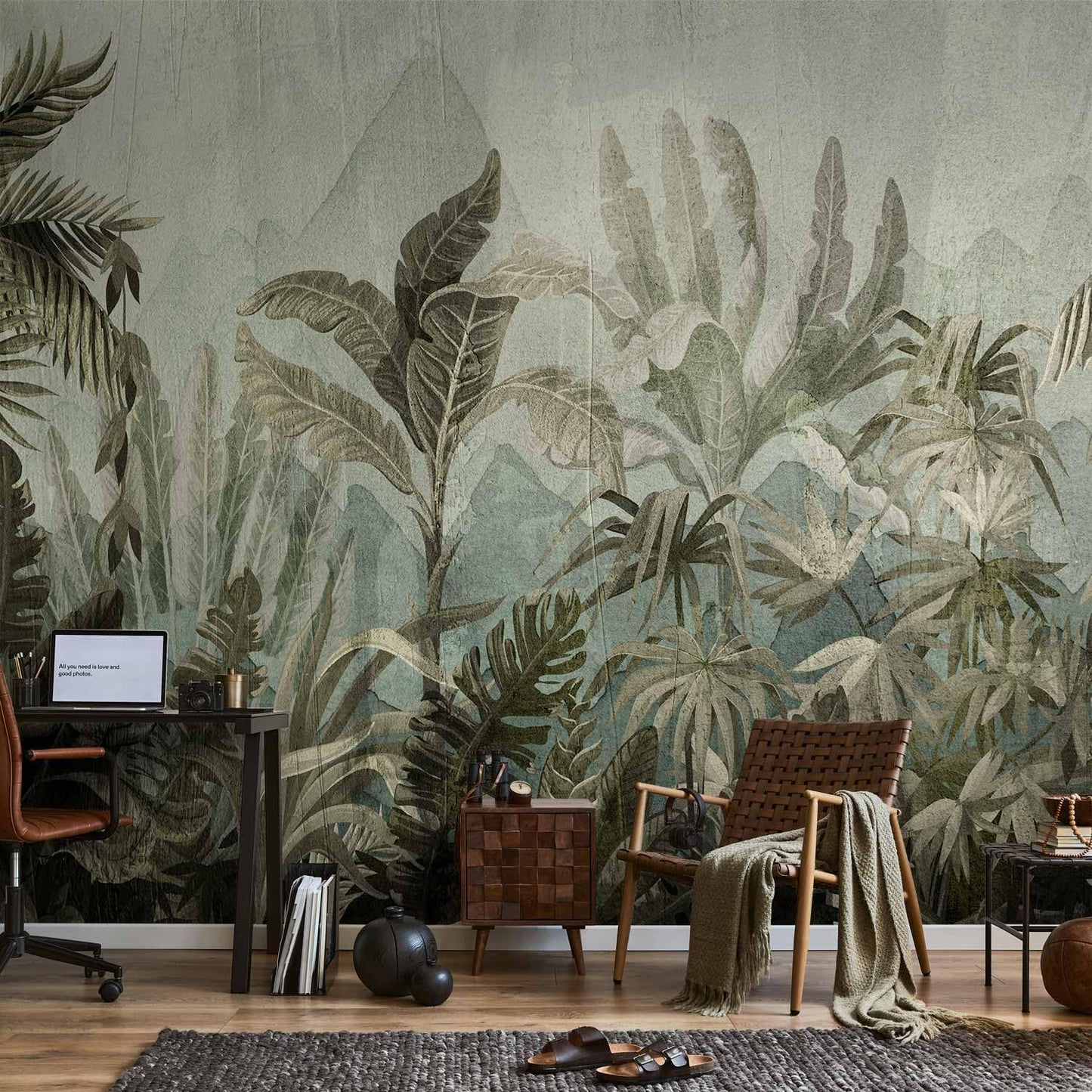 artgeist Premium Wall Mural Leaves 98x69 in - XXL Non-Woven Wallpaper Fleece Wall Decor Photo Print Picture Image Design Nature Botanical Plants Palm Abstract b-C-0854-a-a