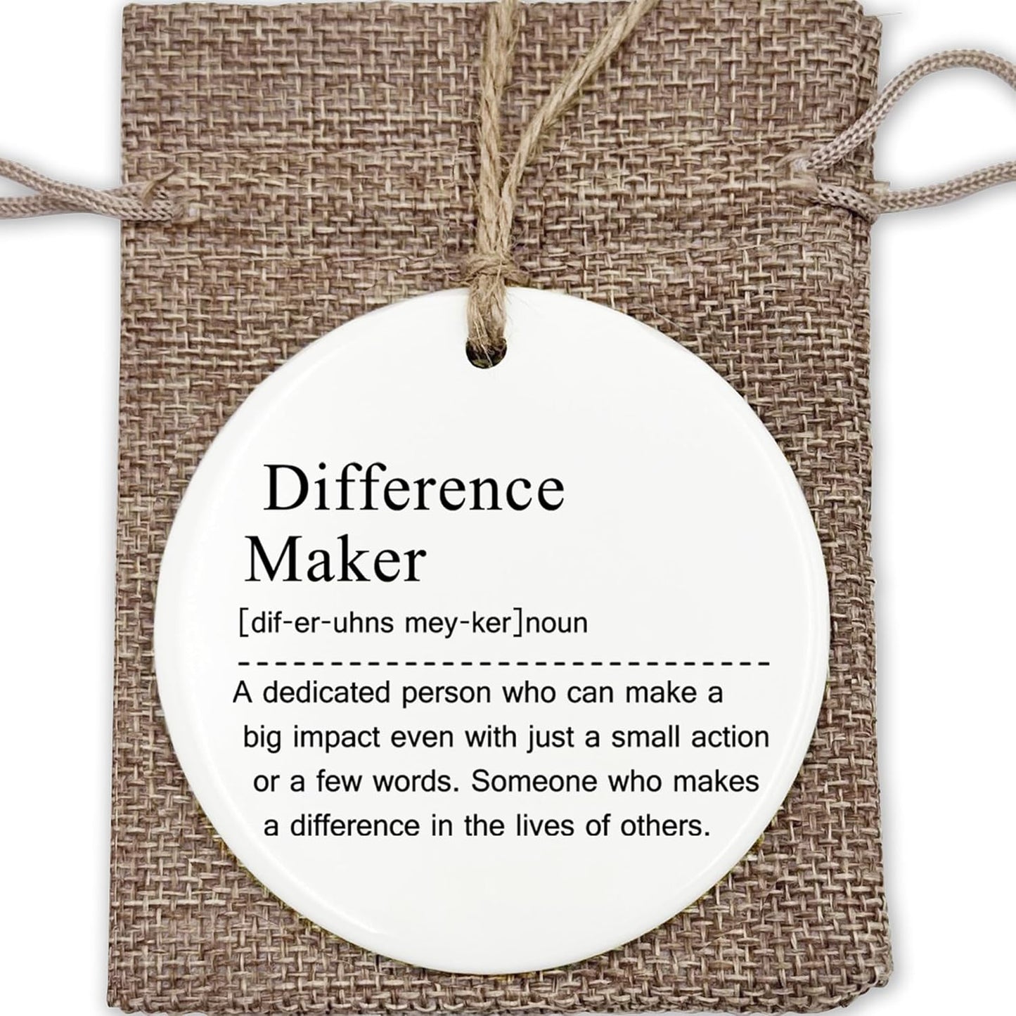 Ceramic Hanging Ornament - Difference Maker Gift, Difference Maker, Mentor Appreciation Gift, Leader Gift, Gift for Teacher, Thank You Gift, Leaving Gift