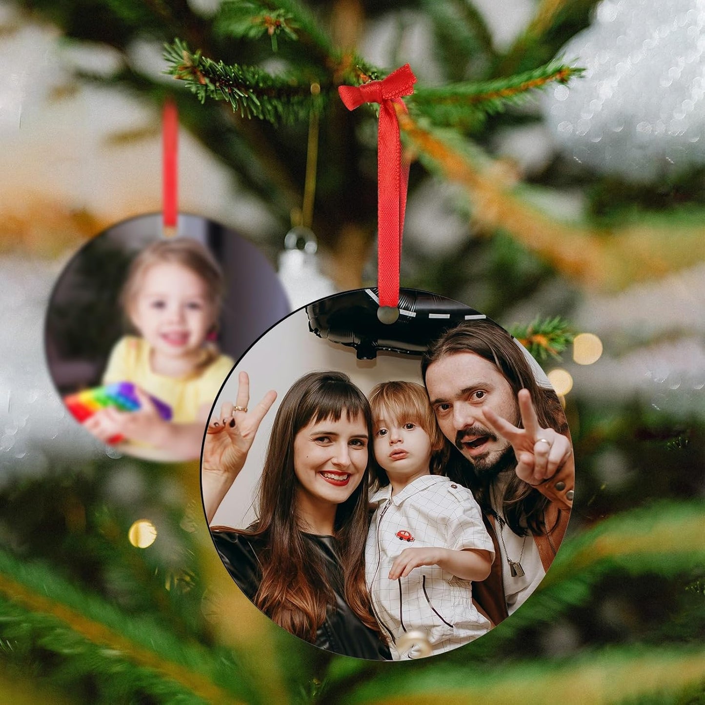 Personalized Christmas Ornaments 2025 Customized with Photo Text Ornament Keepsake Pet First Christmas Ornament Bulk Custom Wooden Xmas Tree Decorations, Wood Round