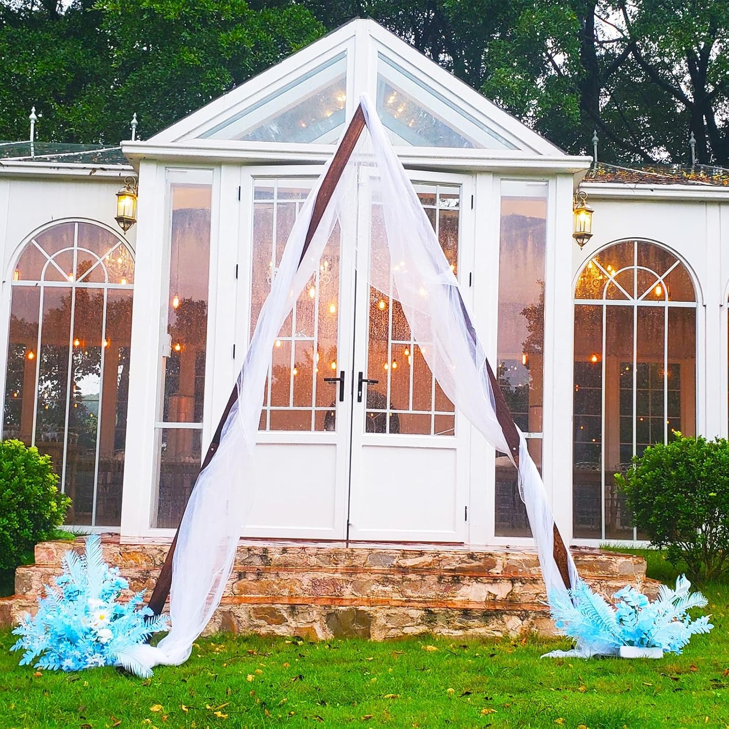 7.87FT Wooden Wedding Arch, Wood Arch for Wedding Ceremony Gorgeous Arbor Backdrop Stand for Garden Parties