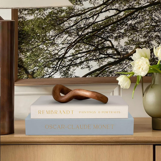 Linen Decorative Books for Home Decor,Set of 2 Aesthetic Faux Decor Book for Decoration,Fake Books for Bookshelf,Keepsake Storage Box (Blue & Beige)