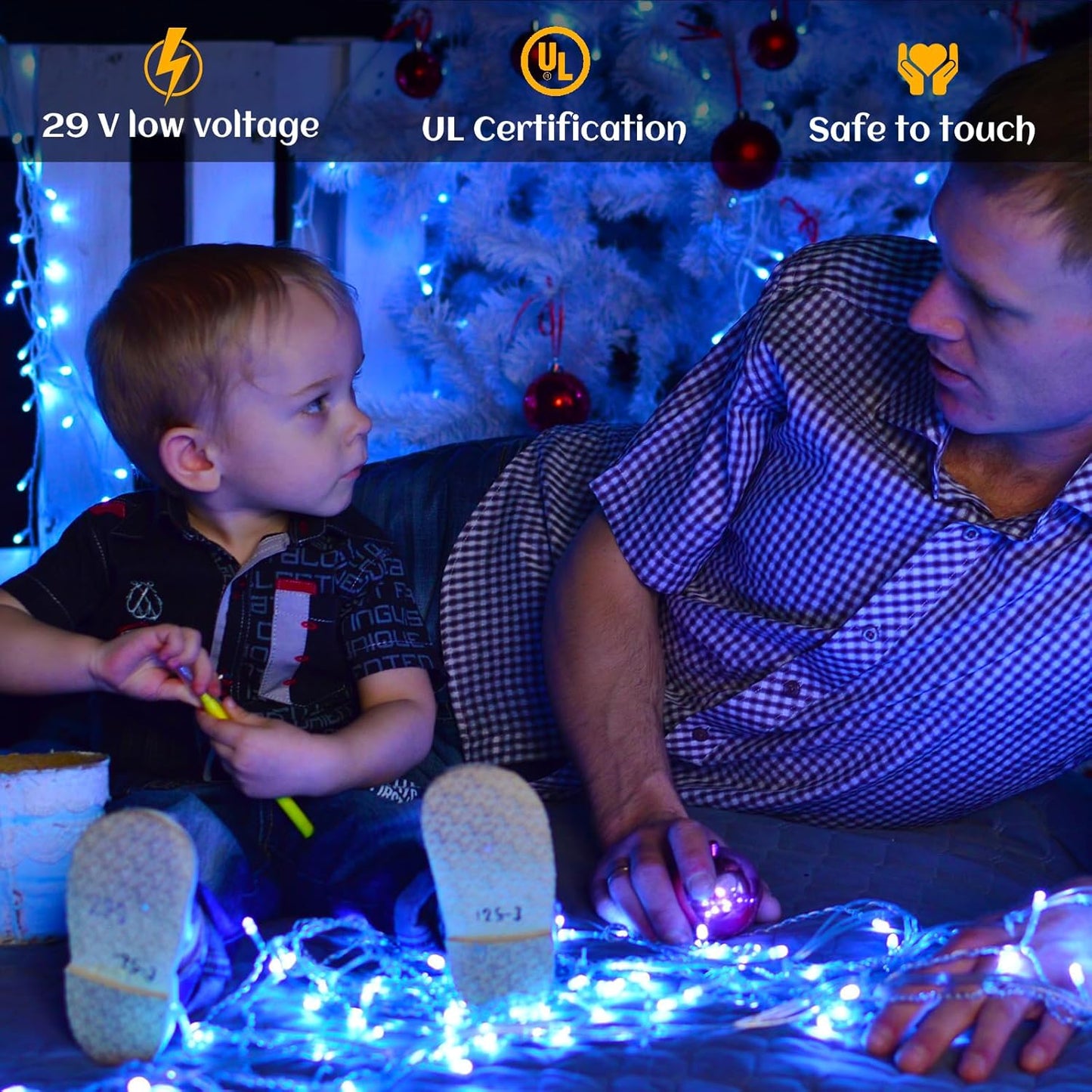 132ft Icicle Lights for Outside, 1280 LED Blue Christmas Lights Outdoor with 240 Twinkle Drops, 8 Modes Plug in Waterproof Timer Memory for Tree Wedding Party House Patio Eave Yard Holiday Decoration