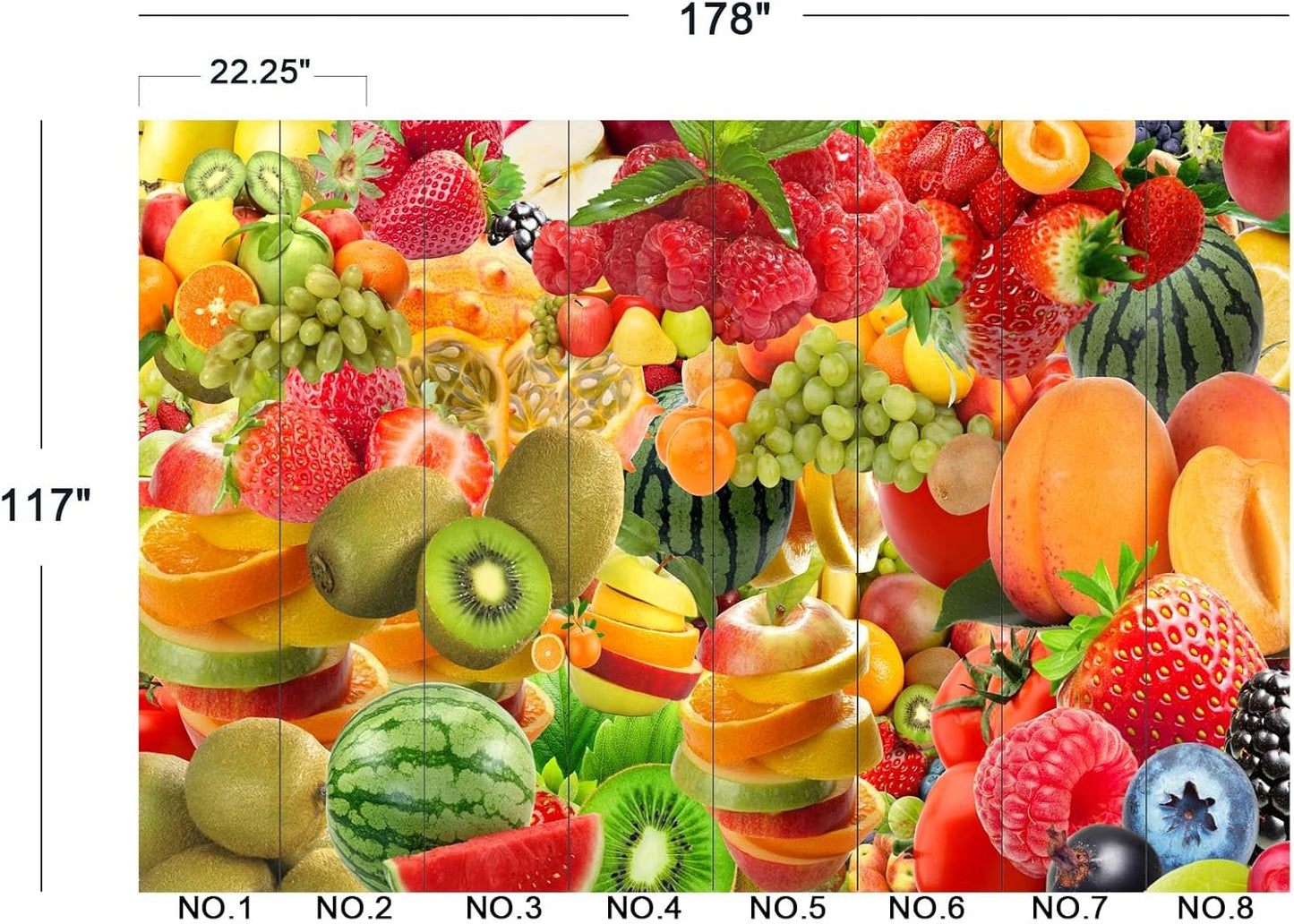 Fruit Cocktail Wall Mural Wallpaper 178" x 117"