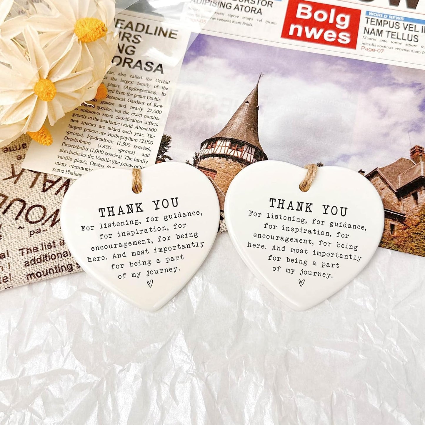 Thank You Gifts for Women & Men - Appreciation Gifts for Coworker - Ceramic Ornament