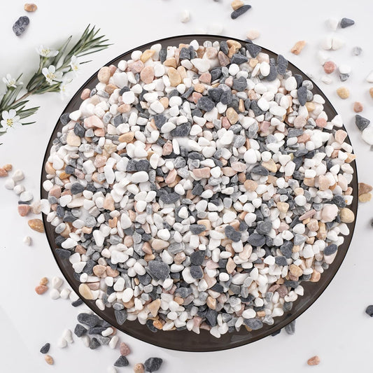 2.5 lbs Small Rocks for Plants, 1/5 Inch Pebbles for Indoor Plants, Natural Decorative Pea Gravel for Aquarium, Fish Tank, Terrarium, Succulents, Bamboo Plants, Vases, Cactus, Crafts