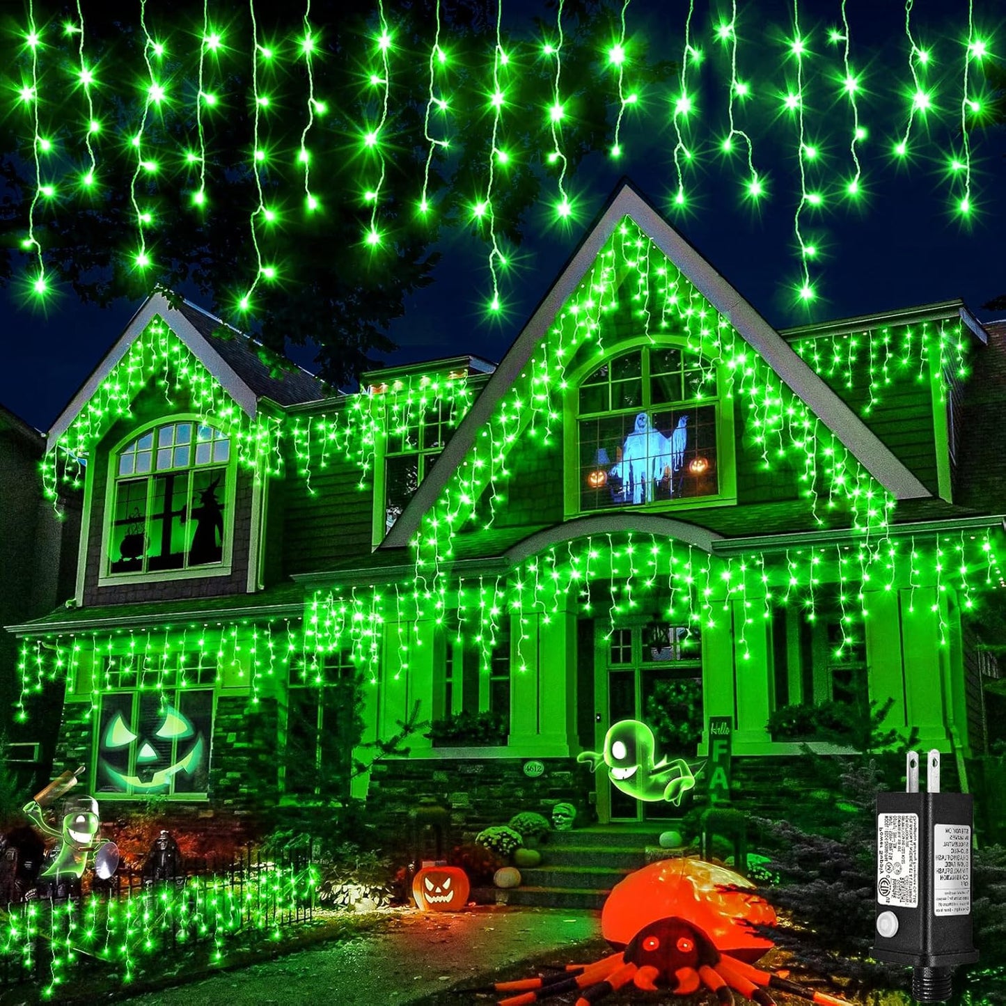 400 LED Icicle Christmas Lights Outdoor - 33FT Icicle Lights for Outside 8 Modes with 75 Drops, Plug in Waterproof Connectable Fairy String Lights for Indoor Holiday Party Christmas Decoration,Green