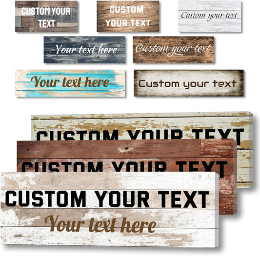 LZIMU Personalized Quotes Sign Wall Decor Custom Canvas Sign with Your Text Customized Gift for Rustic Kitchen Farmhouse Decor Framed (8"x32")