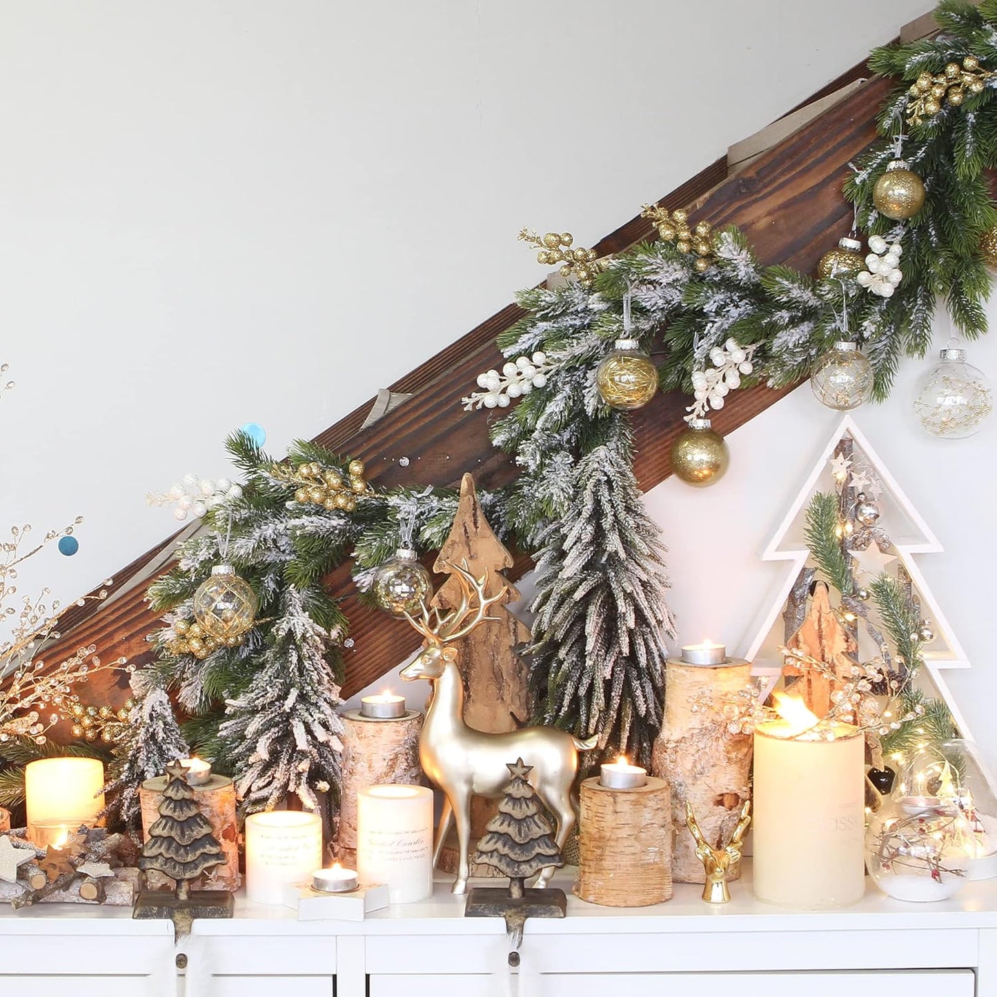 Sea Team Shatterproof Clear Plastic Christmas Ball Ornaments Decorative Xmas Balls Baubles Set with Stuffed Delicate Decorations (60mm/2.36"/30-Pack, Gold)