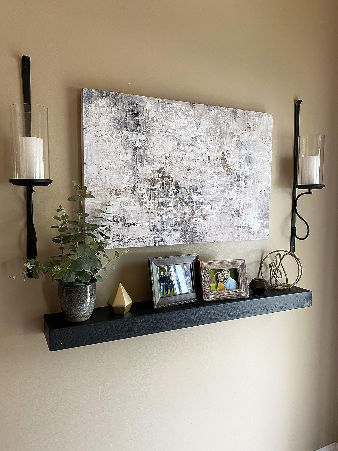 Joel's Antiques - 30 Inch Wooden Floating Shelves for Wall - 30x8x2 in - Made of Natural Wood - Heavy Duty Rustic Wall Shelves for Bedroom - Perfect for Living Room, Kitchen - Black