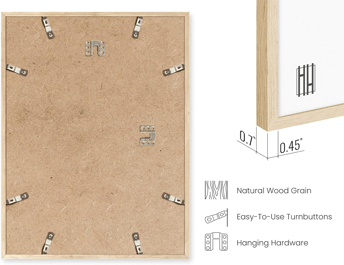 HAUS AND HUES 8.5 X 11 Picture Frame Set of 9 - Certificate Frames 8.5 X 11 Wood Picture Frame, 8.5x11 Picture Frame 8.5x11 Frame Natural Wood Frame, 8.5 X 11 Frame Picture Frame 8.5 X 11