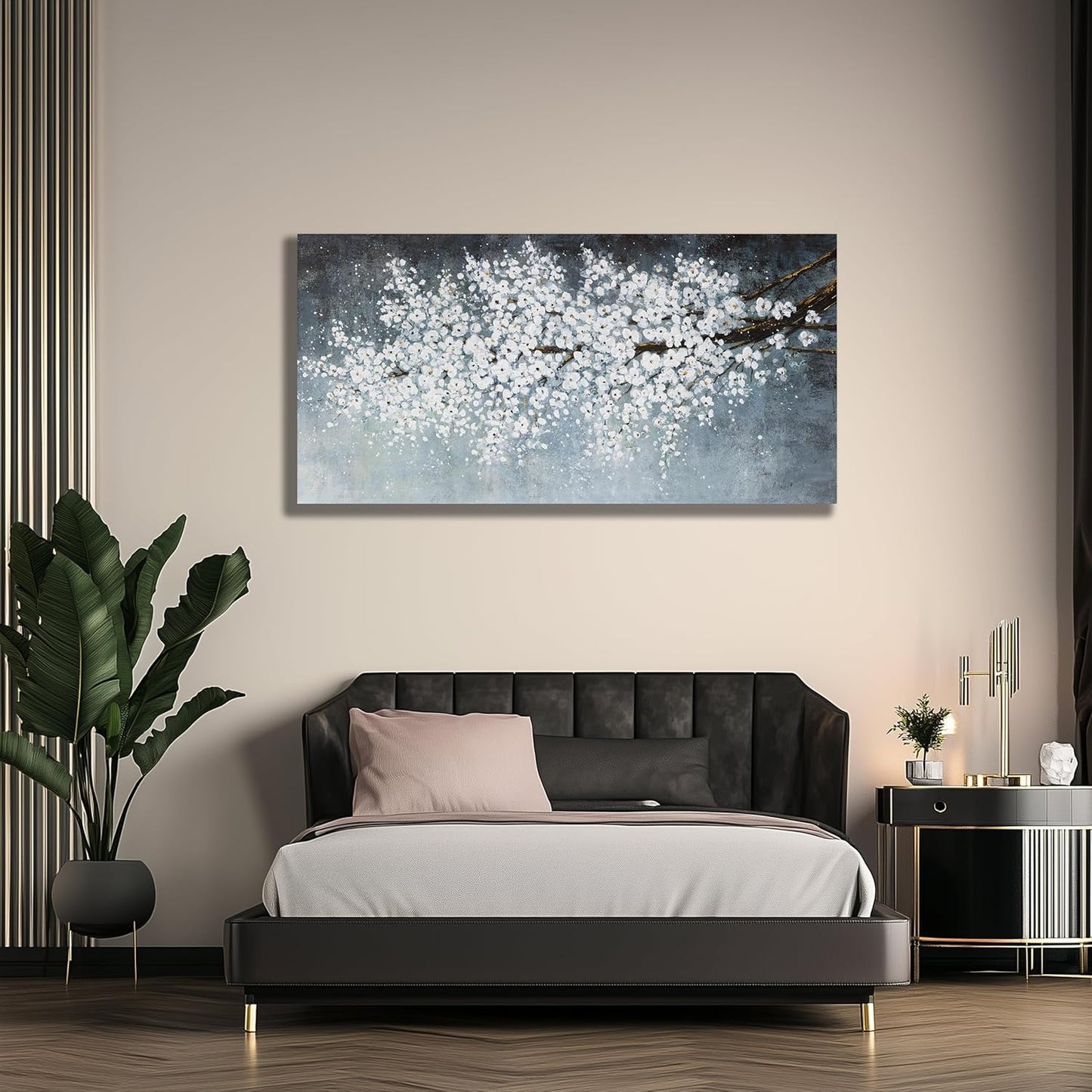 Belmrxne Flower wall White and Black Wall Art Wall Decor aesthetic Maximalist Decor Artwork for Living Room Bedroom Dining Room Office Home Decor 20x40 inch