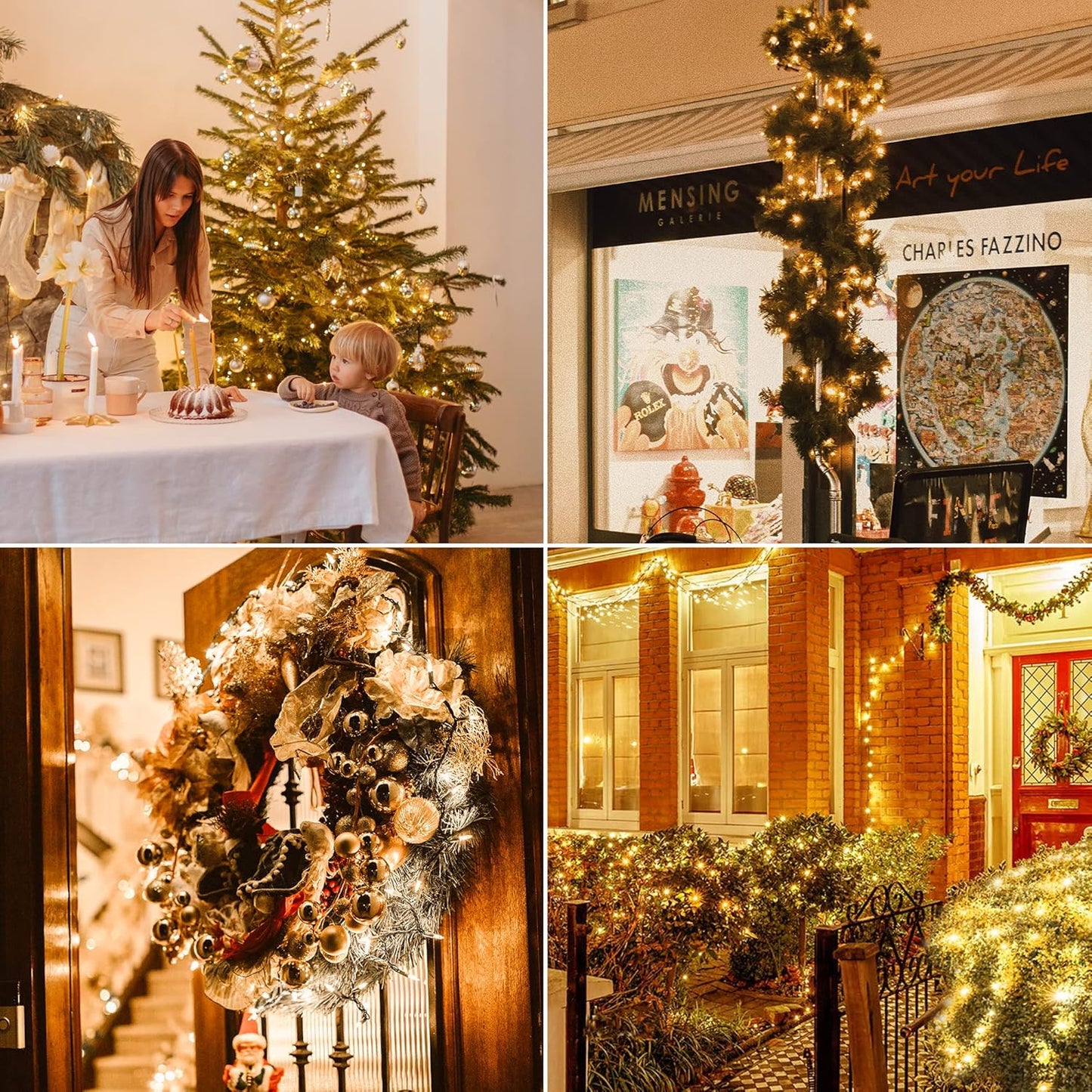 50-Count White Christmas Lights with Green Wire,Mini String Lights for Holiday Decorations, Christmas Tree Lights, Holiday Party, Wedding, Xmas, Home, Indoor & Outdoor Use (13ft Long)