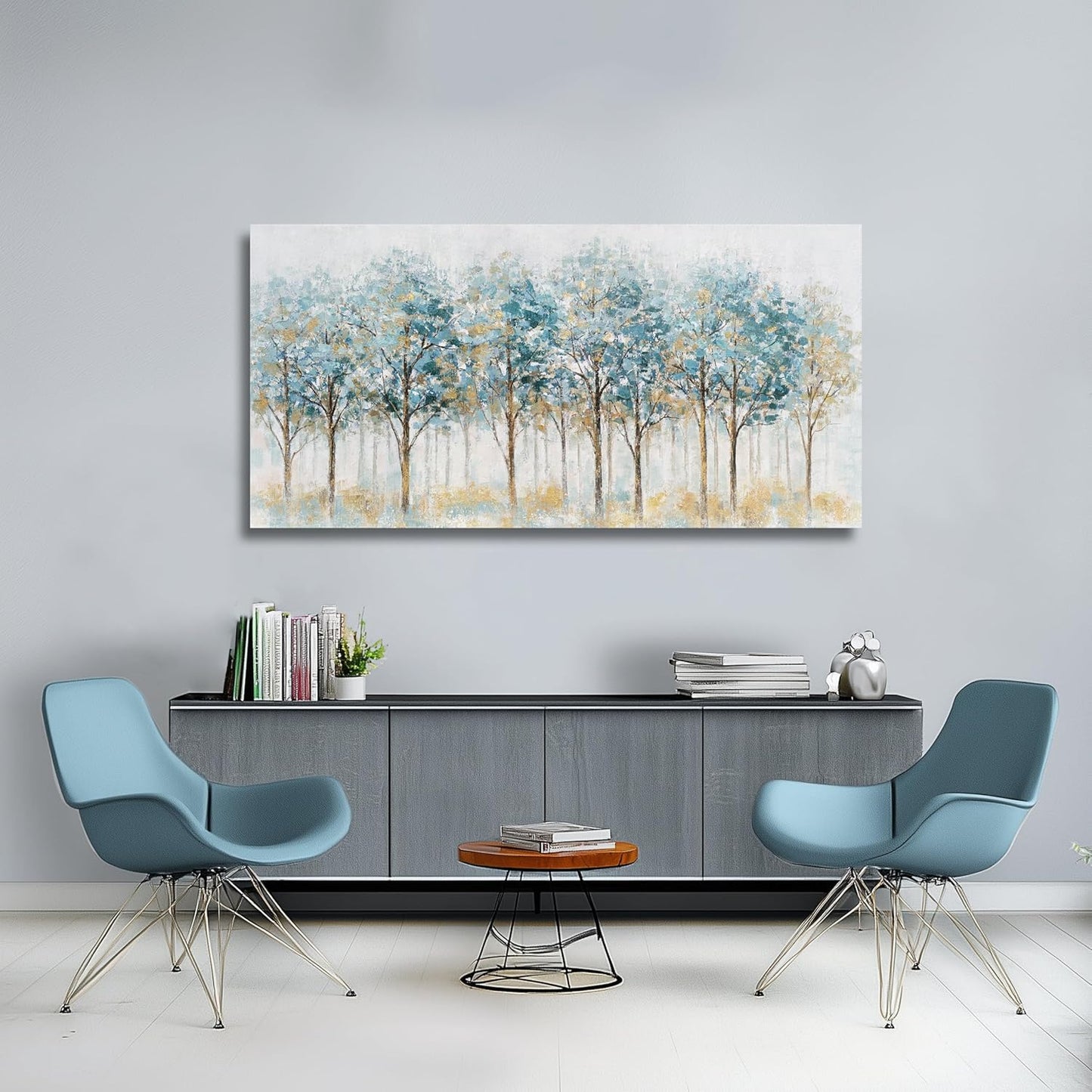 Belmrxne Tree of Life Wall Art Blue and Gold Wall Decor Modern Canvas Painting Gallery Artwork for Living Room Bedroom Dining Room Office Home Decor 30x60 inch