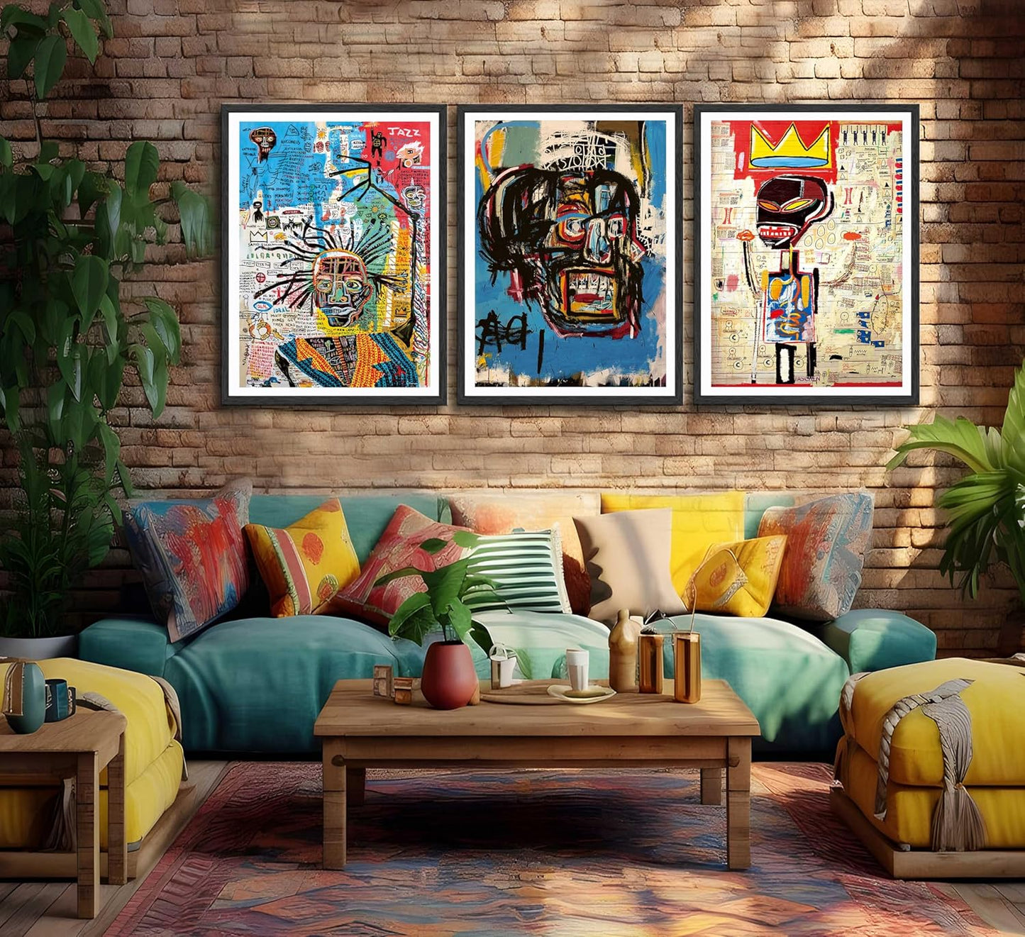 3 Pieces of Street Art Blue Graffiti Wall Decor Prints Modern Artist Aesthetics Canvas Painting Artwork Abstract Picture Poster Man Cave Living Room Bedroom Bathroom Office Home Decorations Unframed