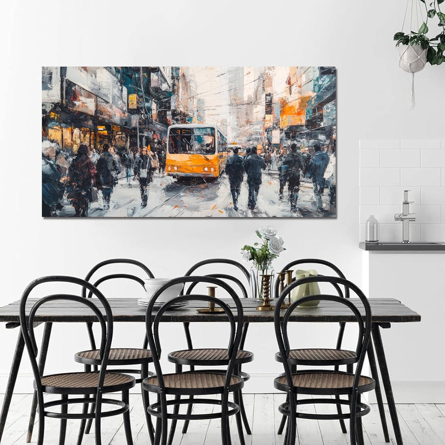 AIXMGSJS Canvas Wall Art Decor Wall Art Pictures for Living Room Abstract Canvas Art Wall Decor Modern Colorful Wall Art Prints City Life Art Decorations Artwork for Walls Home Office Decor 20" X 40"