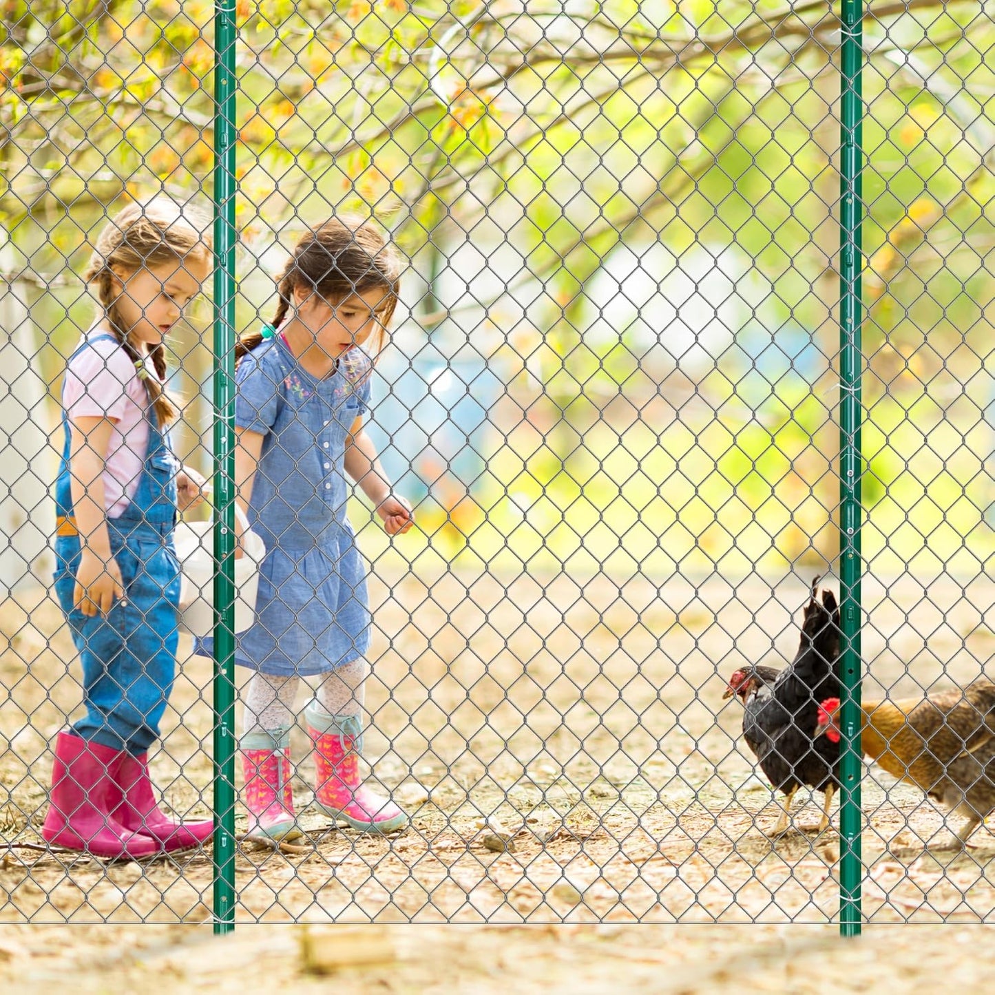 ARIFARO Sturdy Duty Metal Fence Posts 7 Feet assemblable,Pack of 10, No Digging Garden U Post for Wire Fencing Steel Poles for Yard, Outdoor